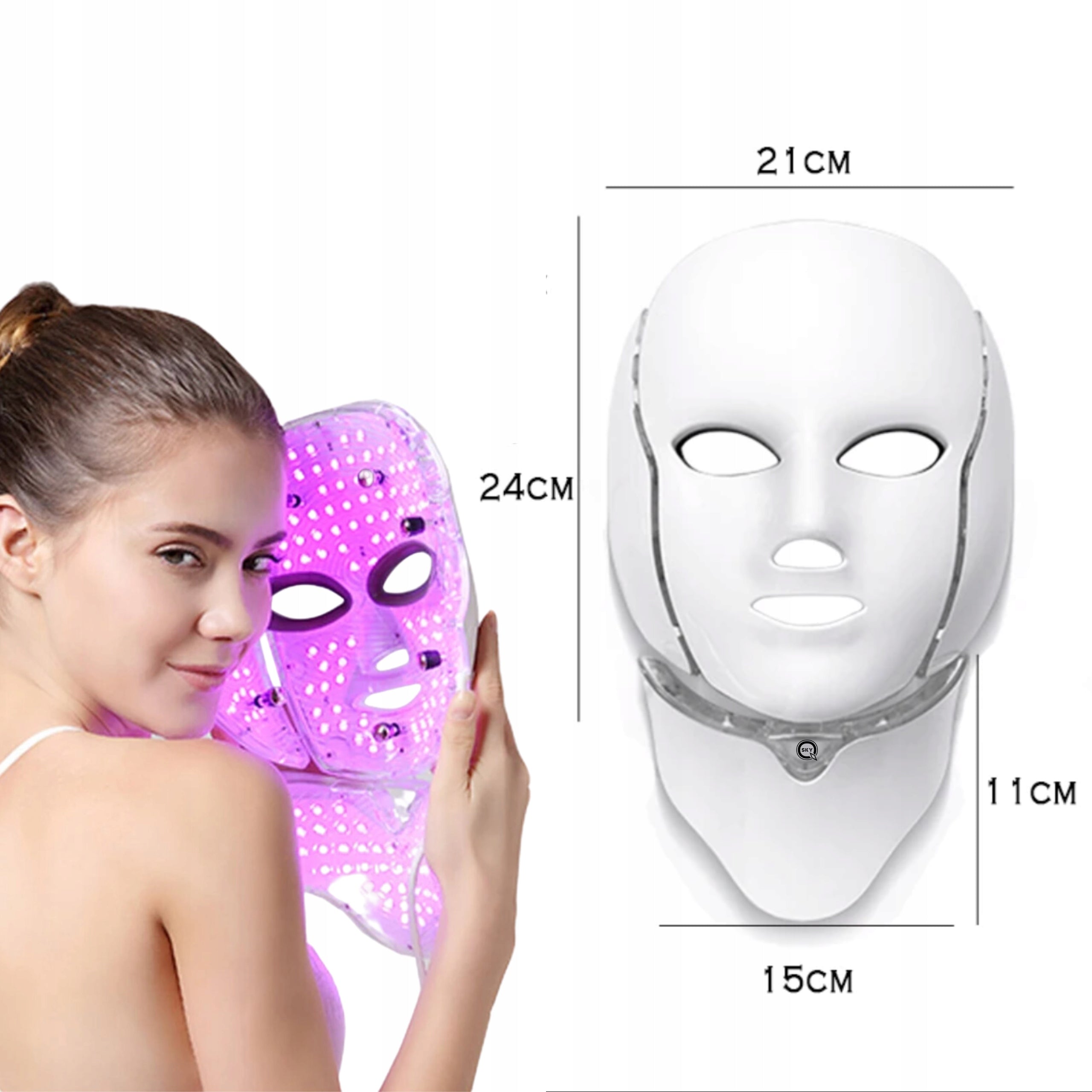 LED MASK 7 COLORS FOR FACE NECK BEAUTIFYING LIFTING QSKY Manufacturer code EDJ G10