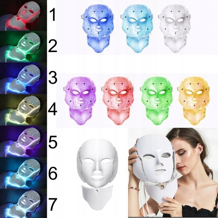 LED MASK 7 COLORS WEARING COMFORT HEALING LIGHT THERAPY FOR HOME Medical device no