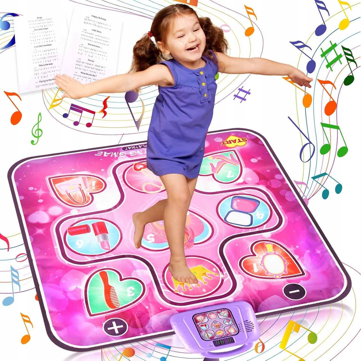 LED MUSIC MAT FOR LEARNING TO DANCE FUN NON-SLIP 6 GAME MODES