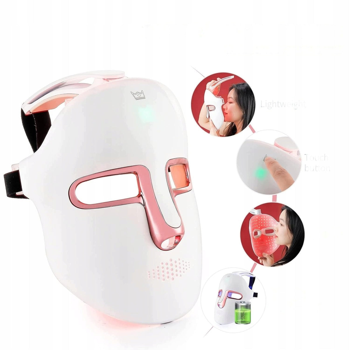 LED Mask Light Therapy USB-C Portable for Travel