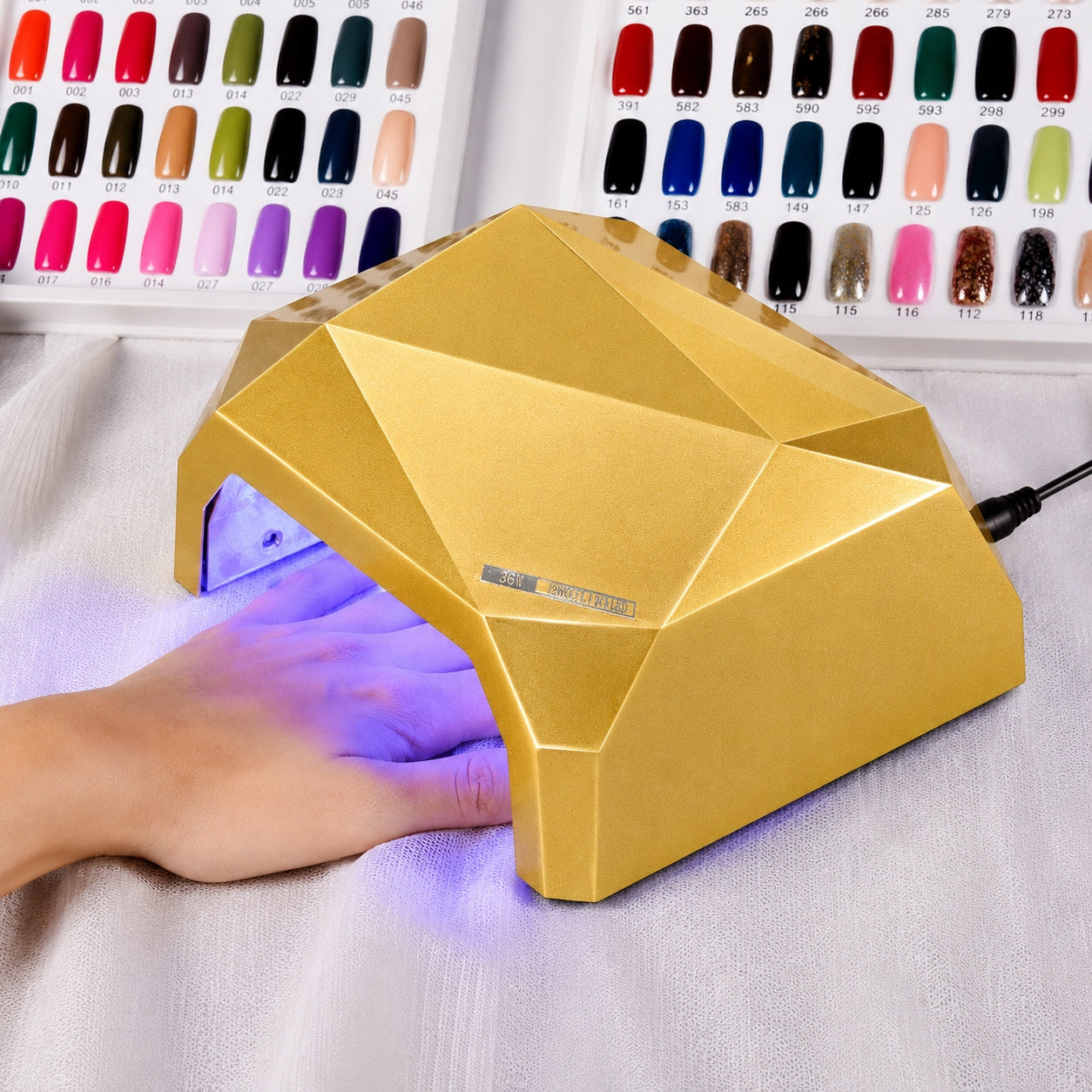 LED NAIL LAMP CCFL 36W DIAMOND COFFEE COLOR Packaging status original