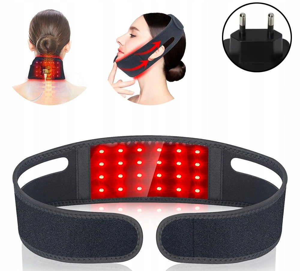 LED Neck and Chin Belt 660nm 850nm Red Light Therapy.
