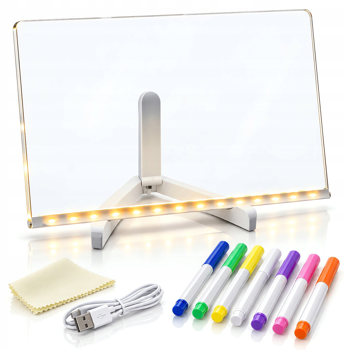 LED Note Board, Acrylic, 7 Colors, Adjustable Stand