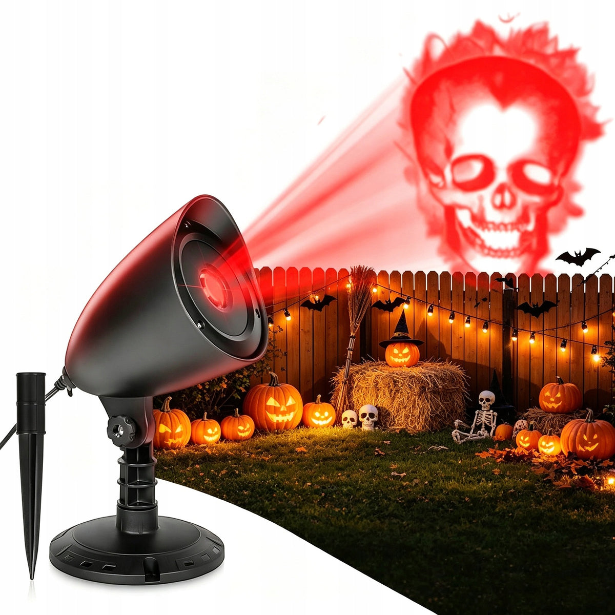 LED PROJECTOR OUTDOOR HALLOWEEN DYNAMIC 3D SKULL PATTERN WITH TIMER