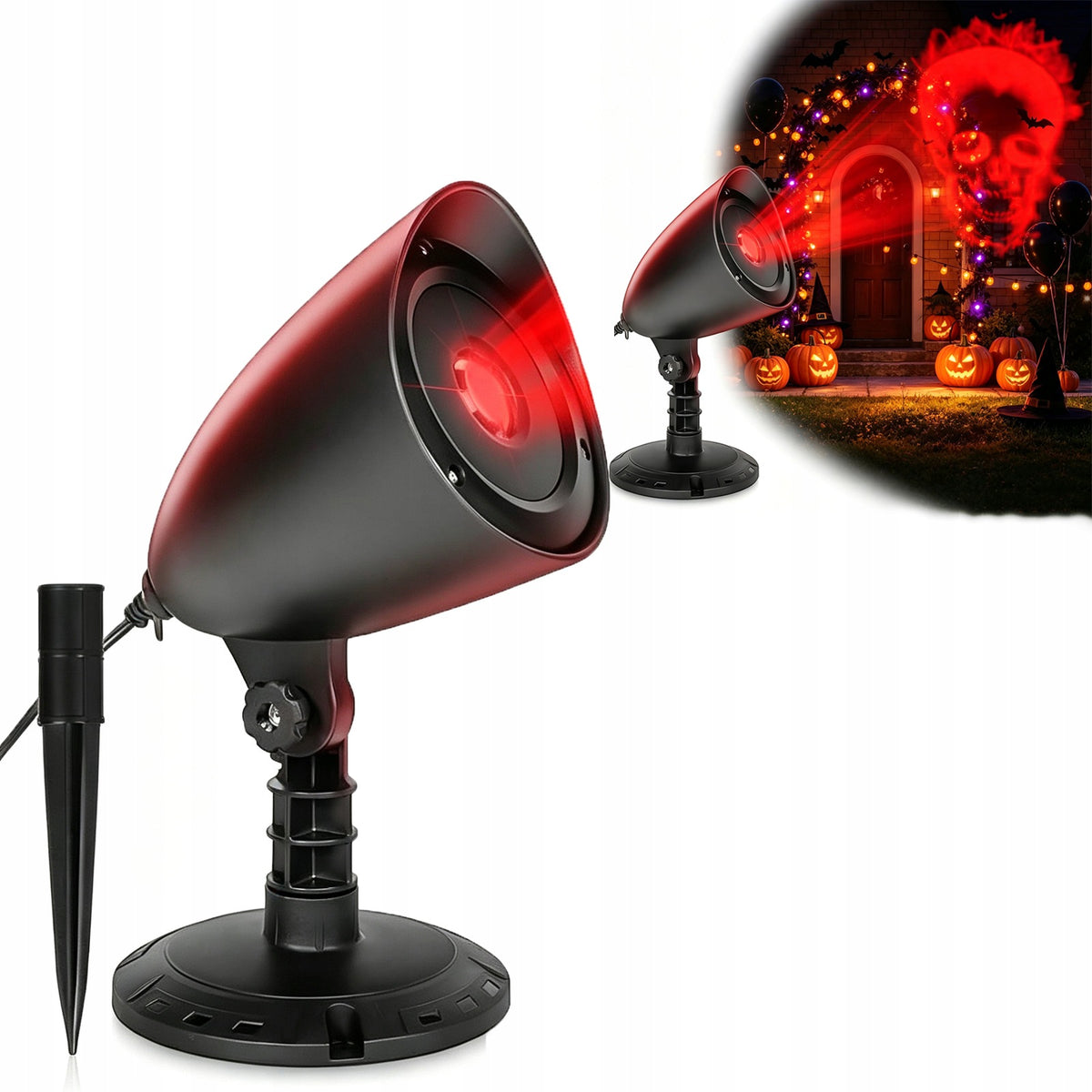 LED Projector Outdoor Halloween Dynamic 3D Skull Design