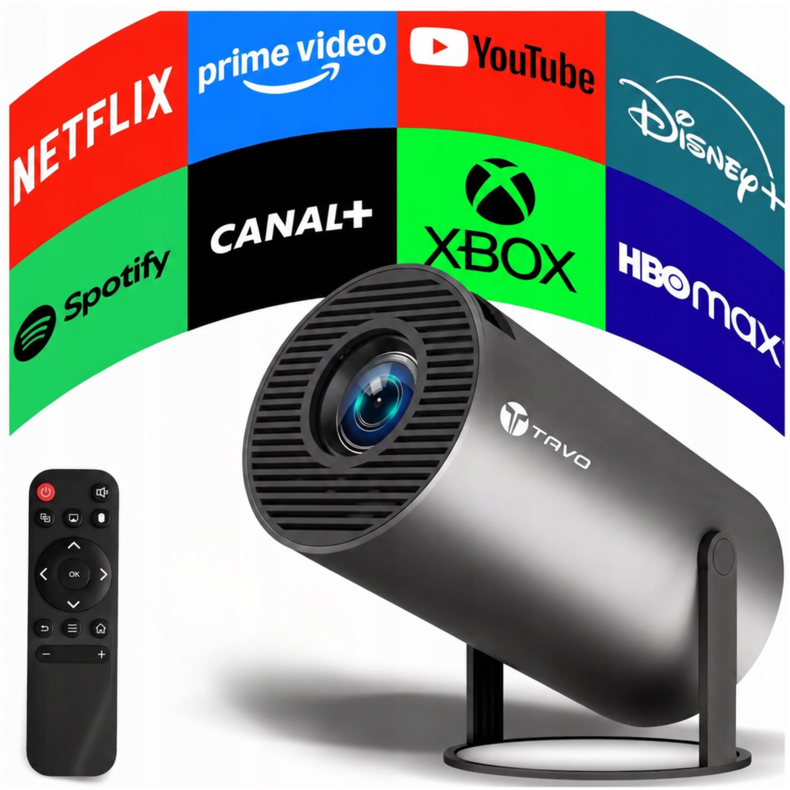 LED Projector Portable Android Speaker Smart Mini TV Wifi Grey