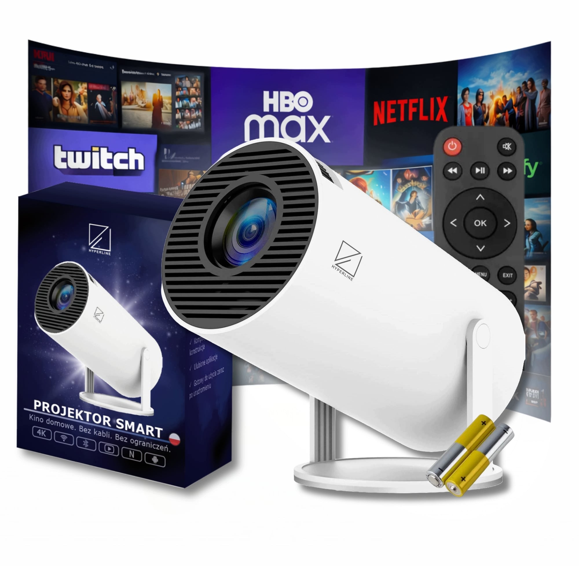 LED Projector SMART TV4K WIFI Portable Android Hyperline HY300Pro Rotary