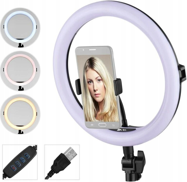 LED RING LAMP R11 Ring 28 cm with Stand 164 cm Floor