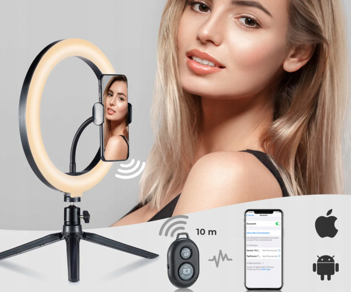 LED RING LAMP SELFIE TRIPOD 10'' Makeup YouTube TikTok Manufacturer code 225555