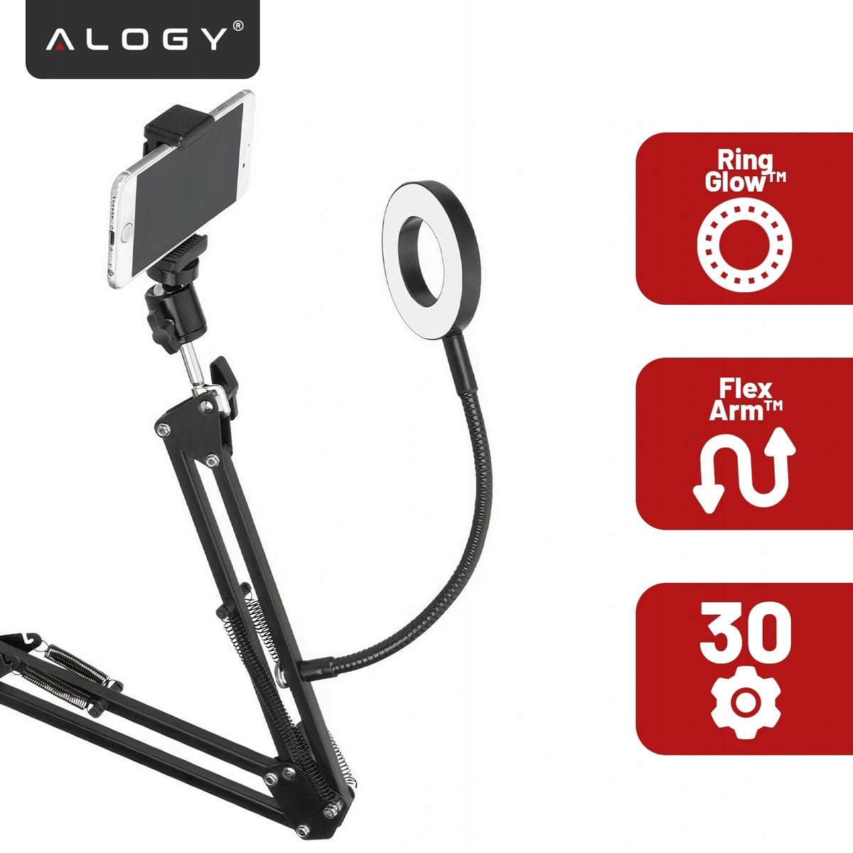 LED RING LAMP for Photo TRIPOD RING REMOTE CONTROL PHONE HOLDER IPHONE Brand Alogy