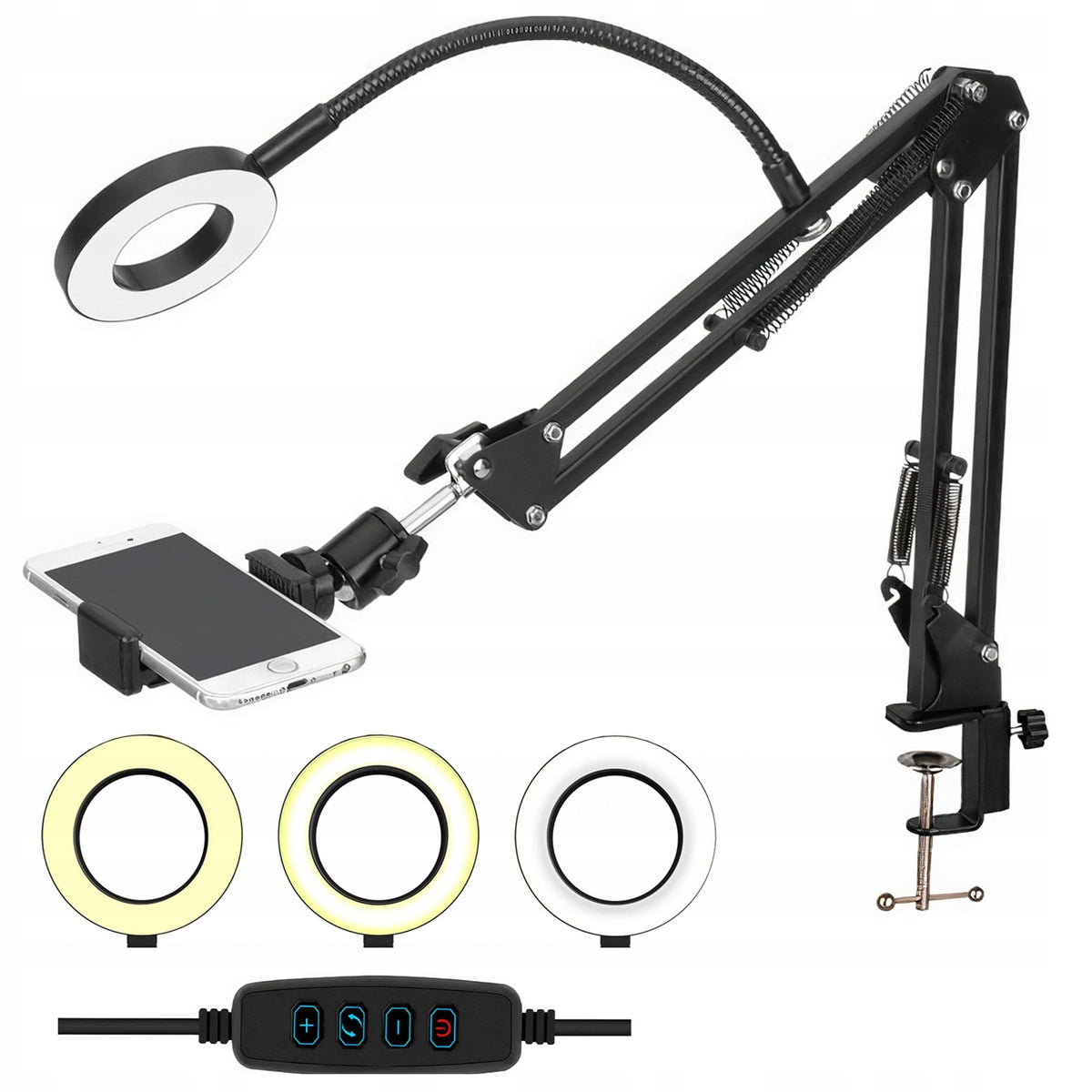 LED RING LAMP for Photo TRIPOD RING REMOTE CONTROL PHONE HOLDER IPHONE
