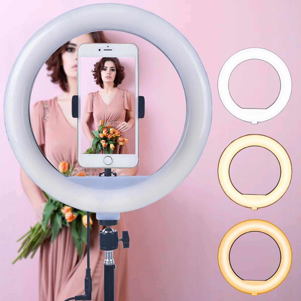 LED Ring Lamp 80W 30cm Remote Control + Tripod 220cm Makeup YouTube Packaging status original
