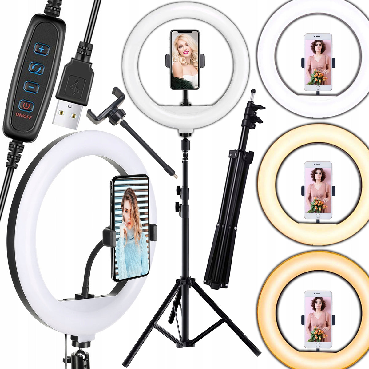 LED Ring Lamp 80W 30cm Remote Control + Tripod 220cm Makeup YouTube