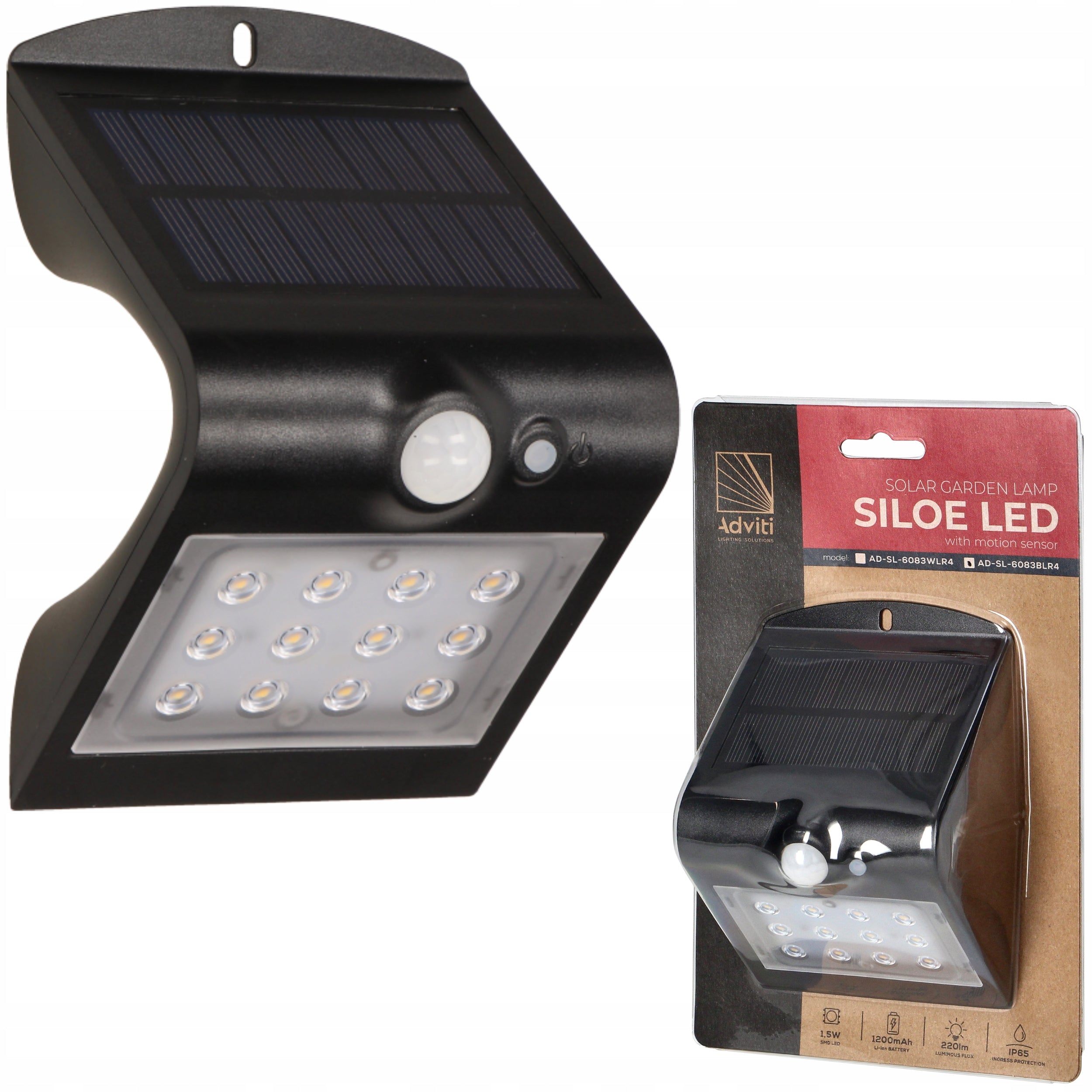 LED SOLAR GARDEN LAMP TWILIGHT MOTION SENSOR