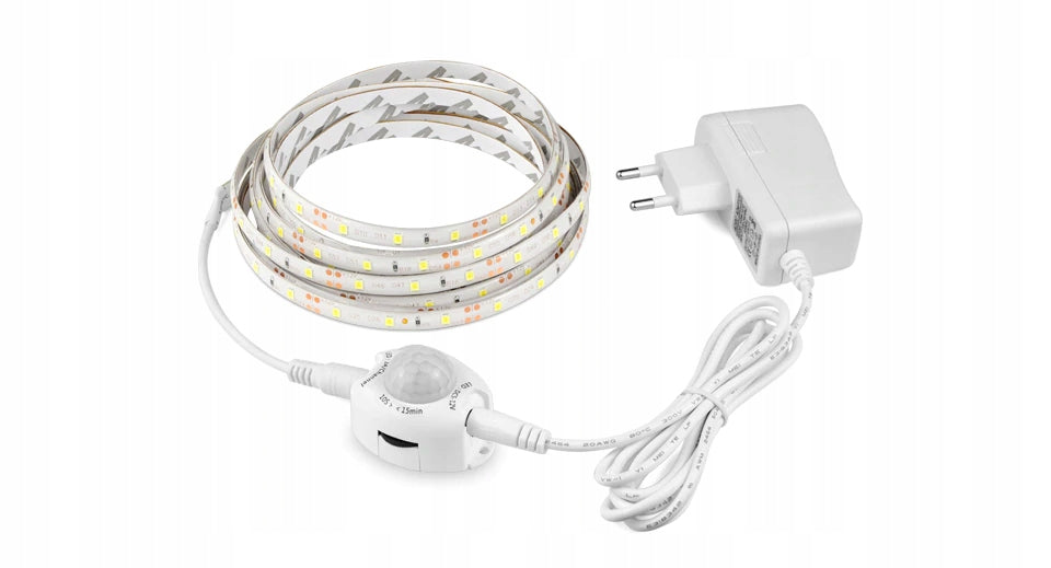 LED STRIP + MOTION SENSOR FOR WARDROBE FURNITURE UNDER BED 230V 200cm 2m Brand no brand