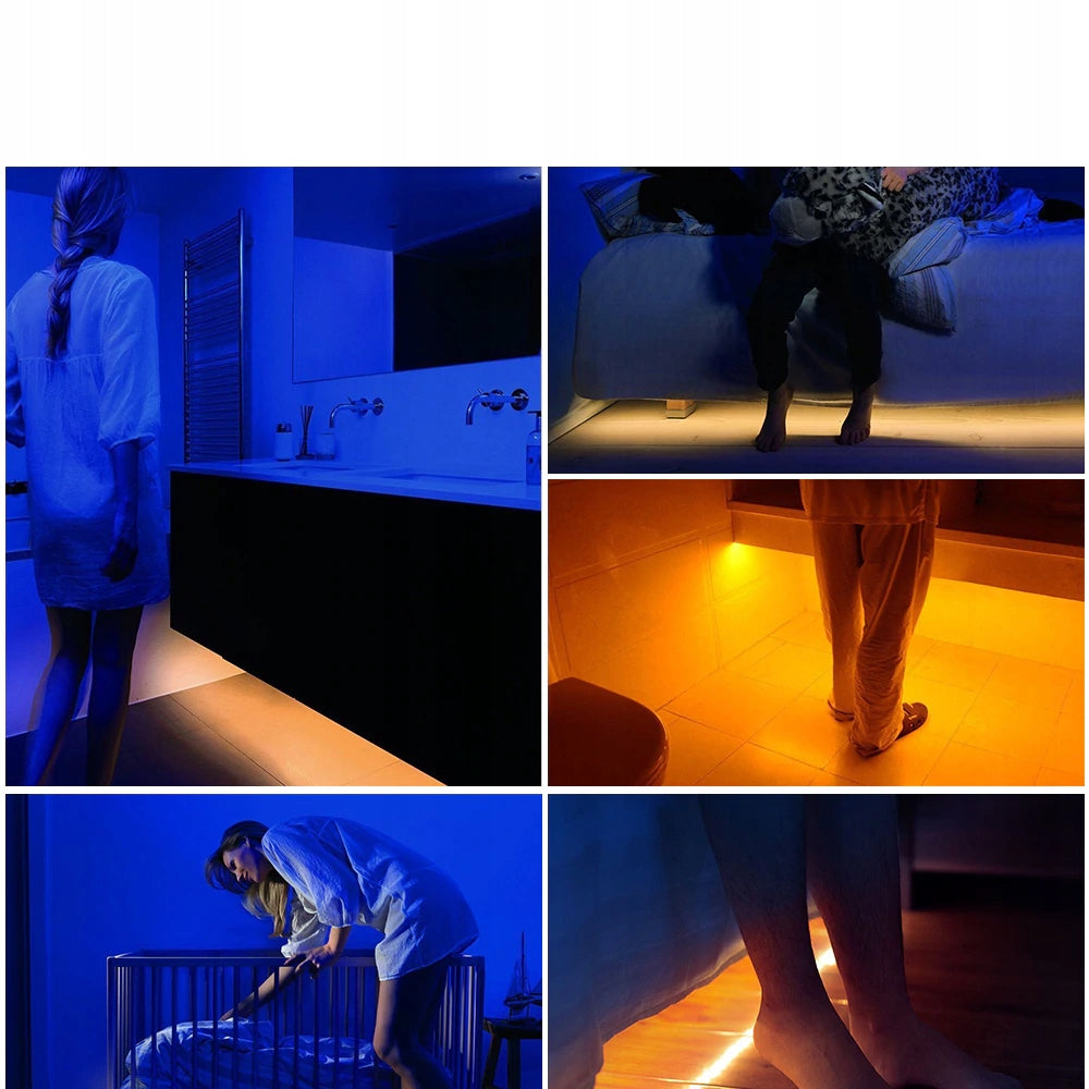 LED STRIP + MOTION SENSOR FOR WARDROBE FURNITURE UNDER BED 230V 500cm 5m EAN (GTIN) 5900009417623