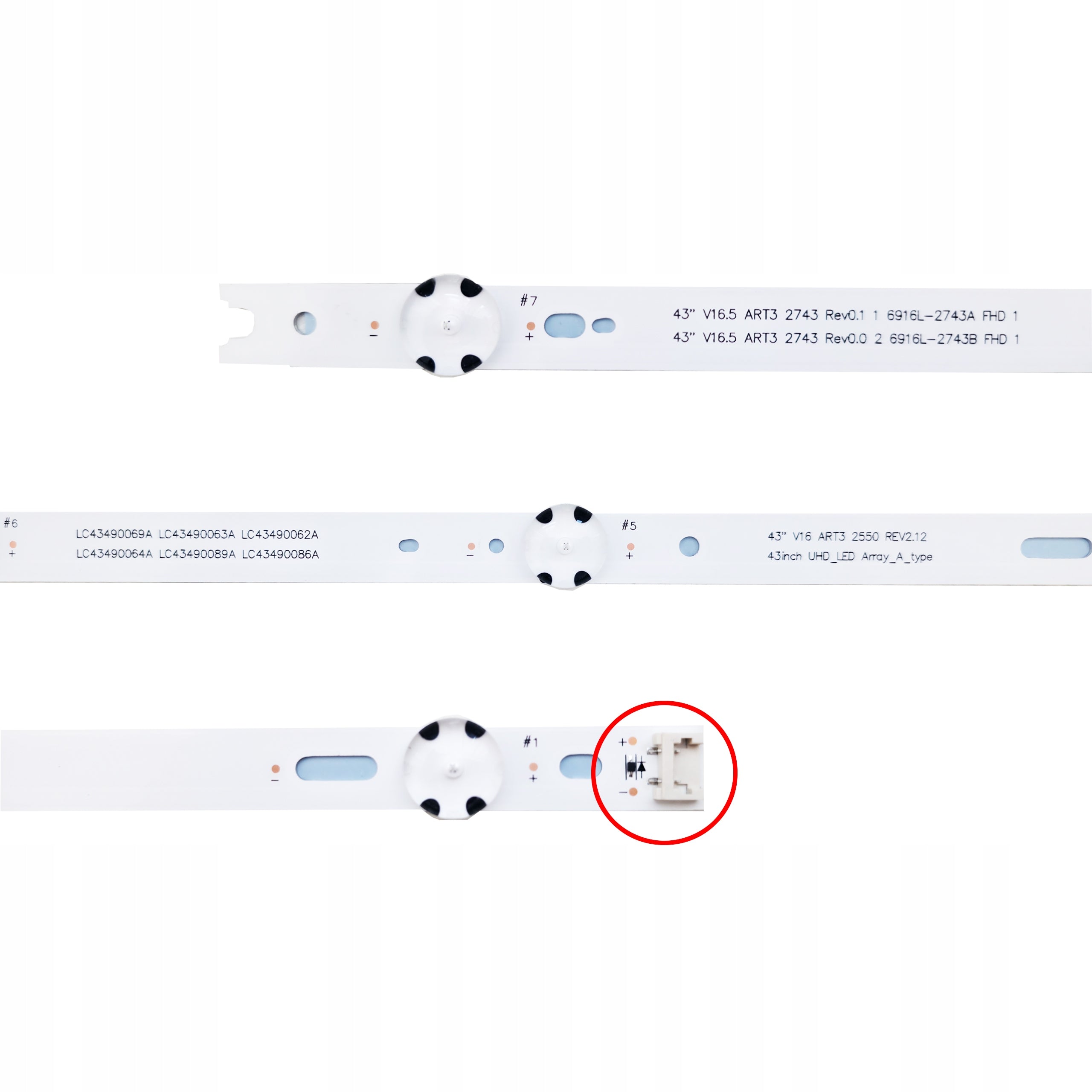 LED STRIP backlight for LG 43UJ634V 43UJ6307 43UJ701V 43UJ6307 + GLUE Manufacturer code 43uj-3x7LED-lc43490069a