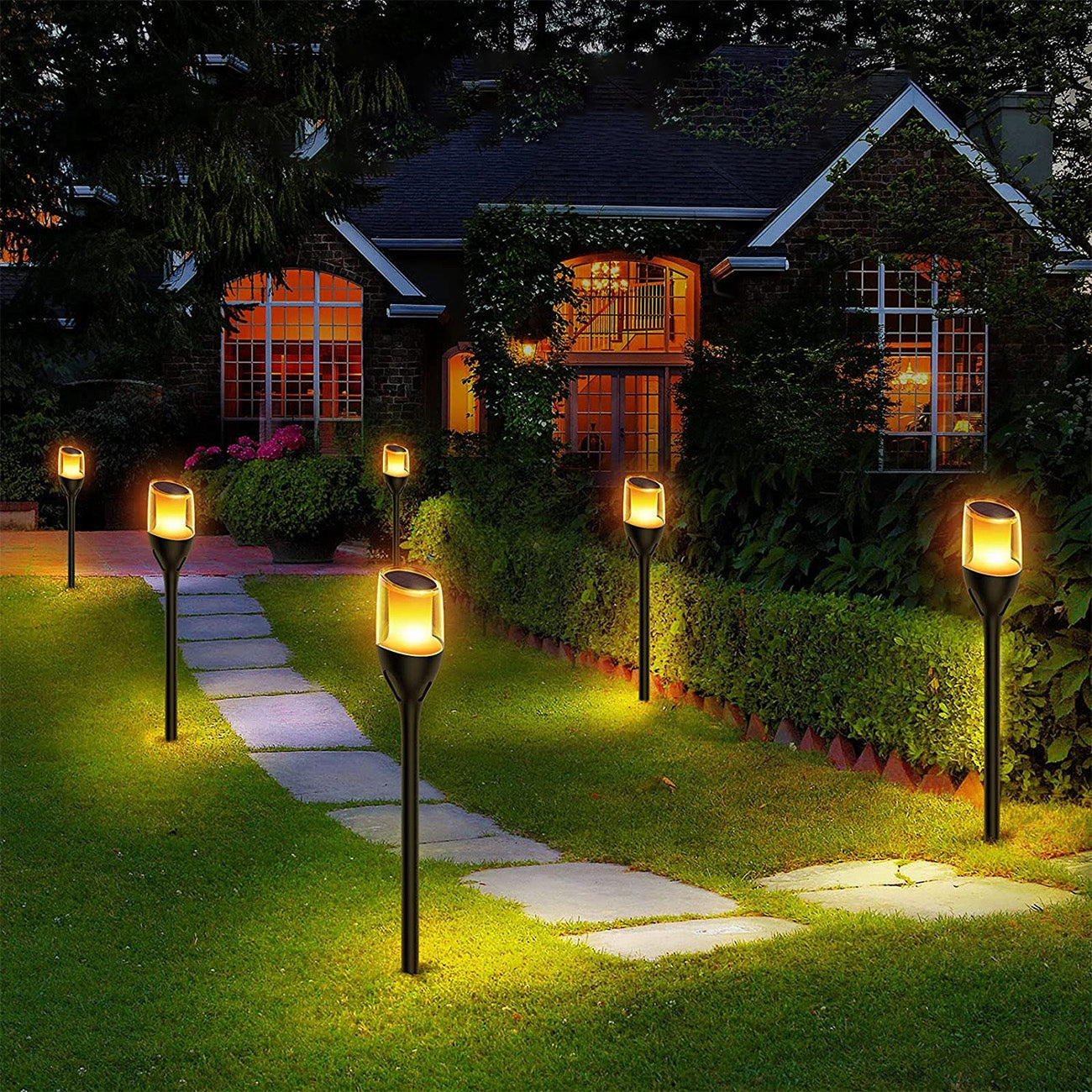 LED Solar Lamp LANTERN DRIVEN TORCH Flame 65cm Strong PREMIUM Color black