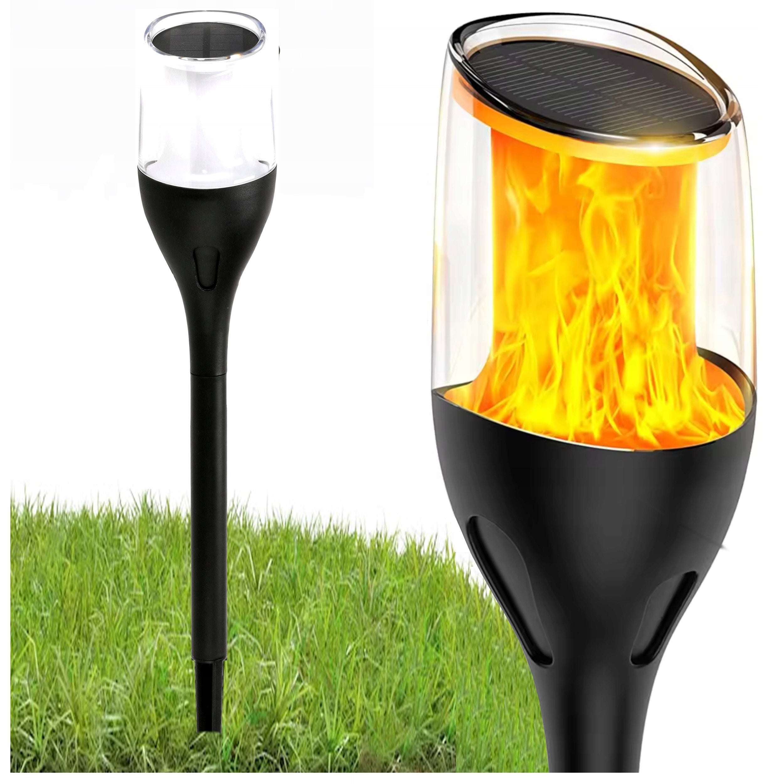 LED Solar Lamp LANTERN DRIVEN TORCH Flame 65cm Strong PREMIUM