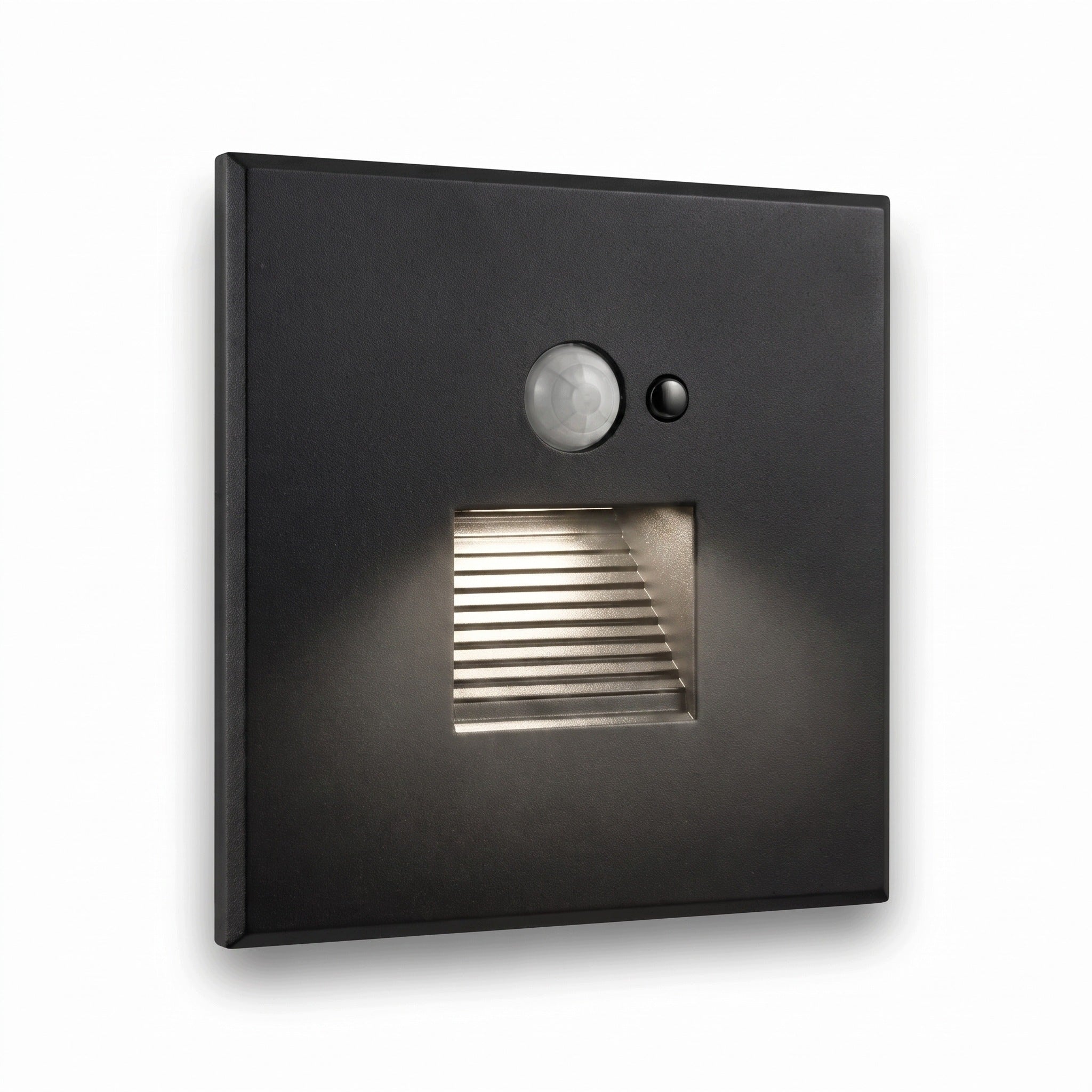 LED Stair Light Fixture Black 230V Aluminum Motion and Twilight Sensor 4500K