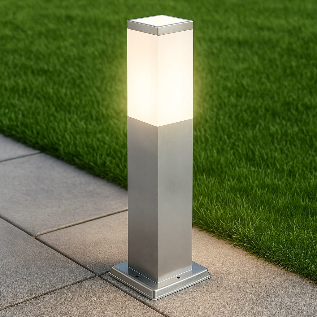 LED Standing Lamp Garden 45cm Outdoor Post E27 LED Manufacturer code Lampa ogrodowa 45cm srebrna IP44 6937