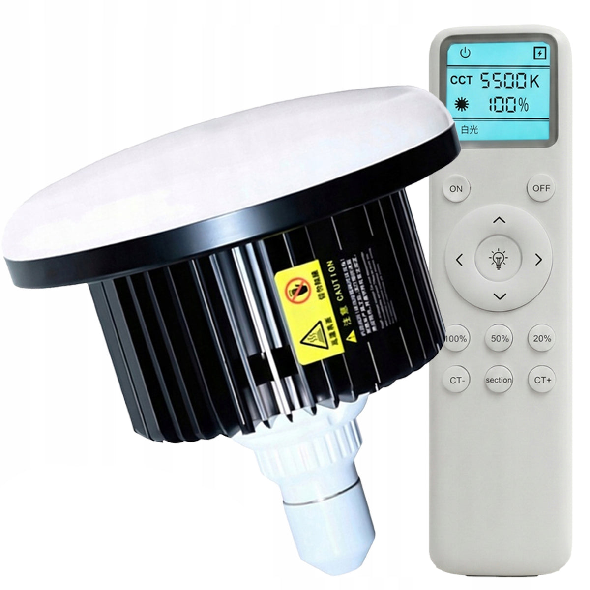 LED Studio Photo Bulb E27 100W 5500K Remote Control Adjustable Softbox