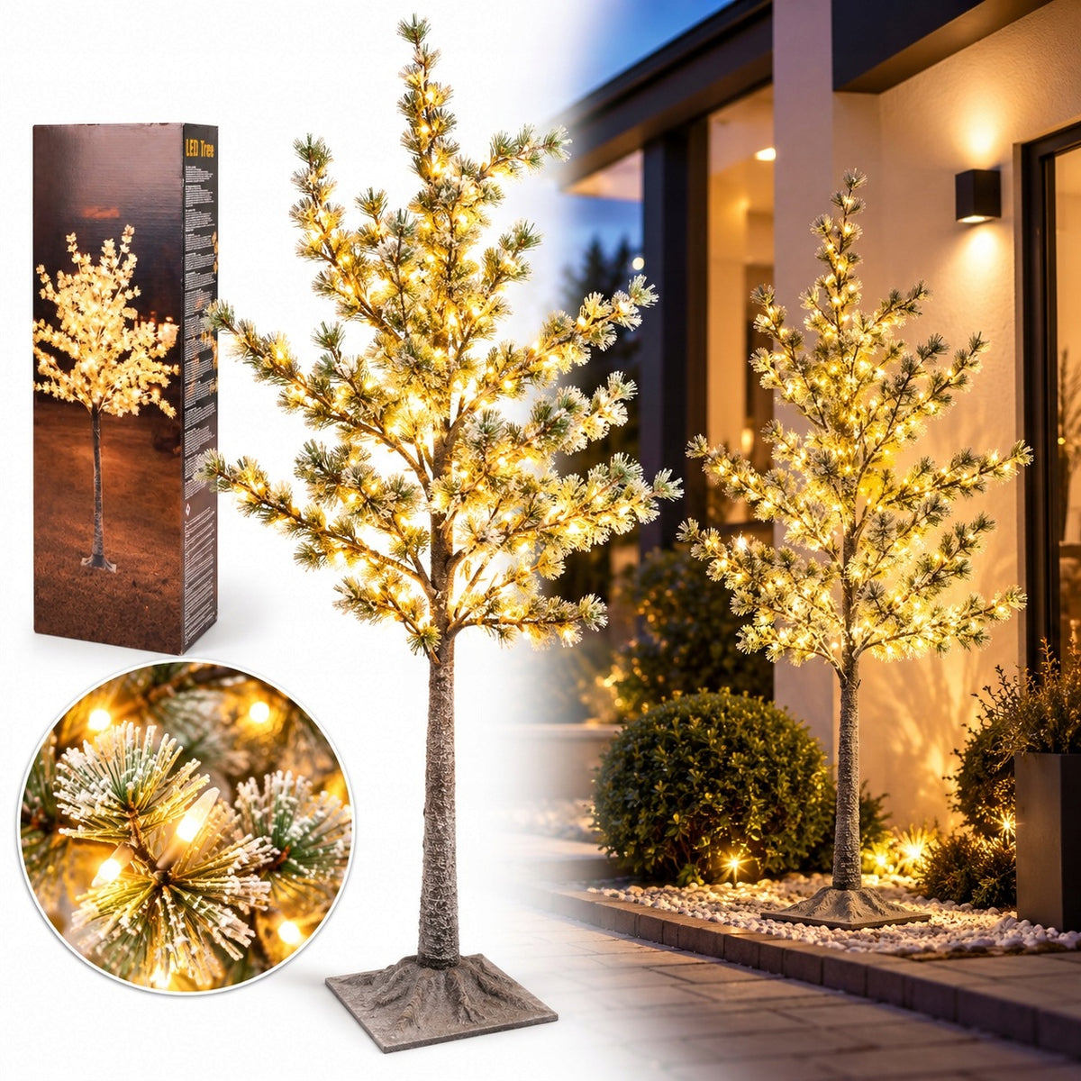 LED TREE 180CM 120 LED CHRISTMAS DECORATIVE WARM LIGHT ORNAMENT