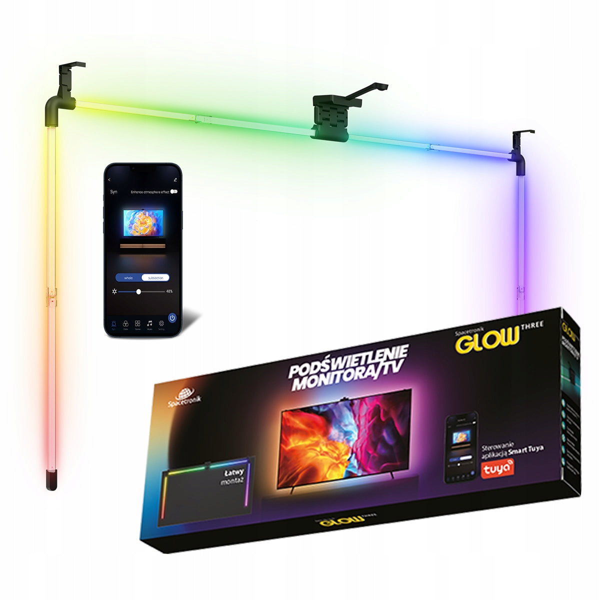 LED TV Backlight Spacetronik Glow Three 65 inches Automatic Adjustment Brand Spacetronik