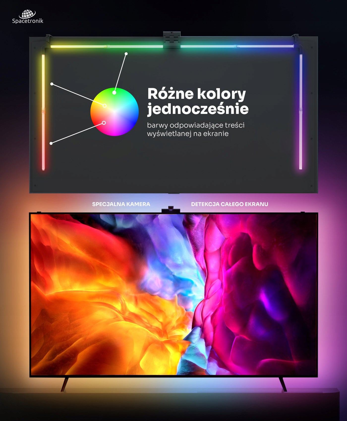 LED TV Backlight Spacetronik Glow Three 65 inches Automatic Adjustment Packaging status original