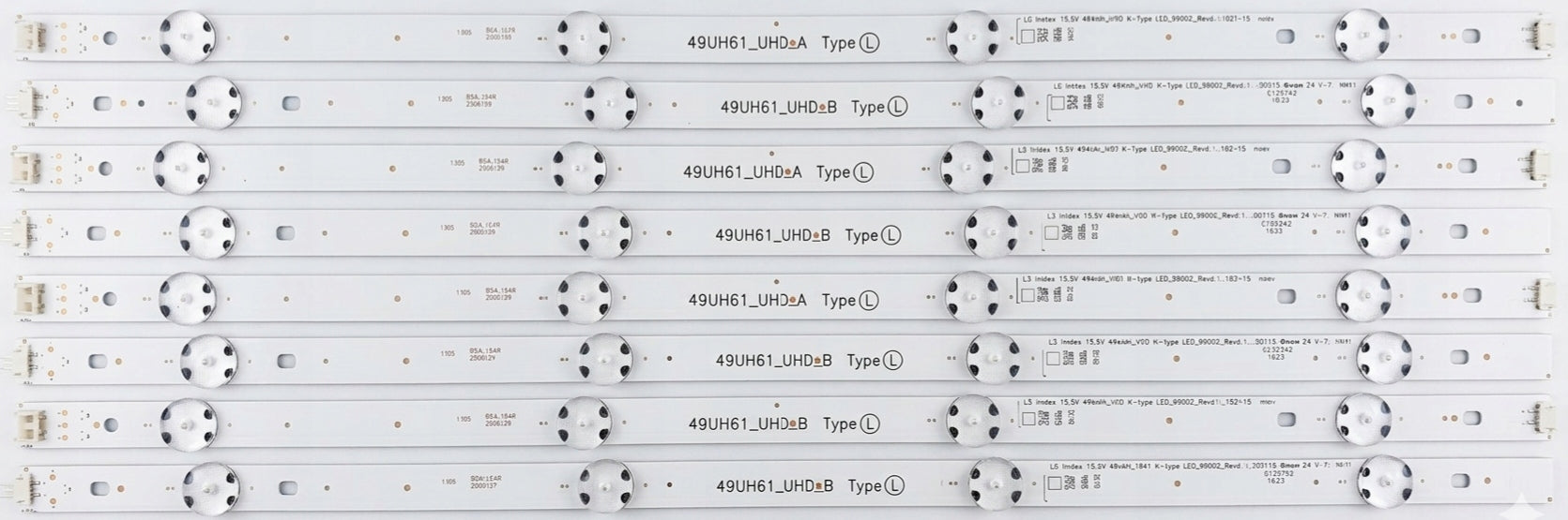 LED TV Strips LG 49UH603V- ZE 49UH620V 49UH6107 49UH6507 49UH610V with glue Manufacturer code 49UH610A 49UH603V 49UH6107