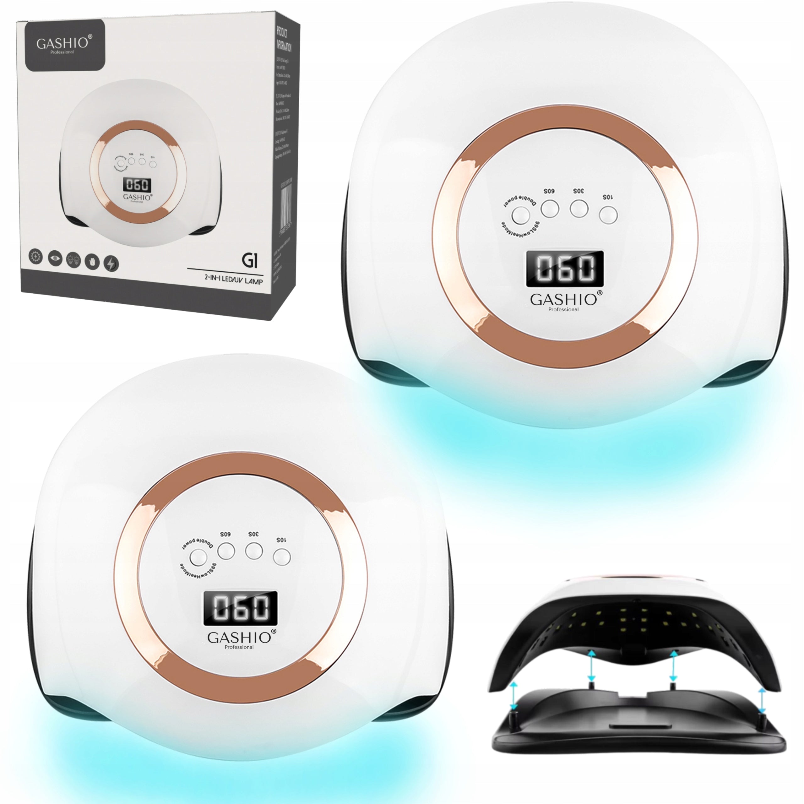 LED UV LAMP FOR NAILS GELS HYBRID MANICURE PEDICURE 168W STRONG DUAL LED