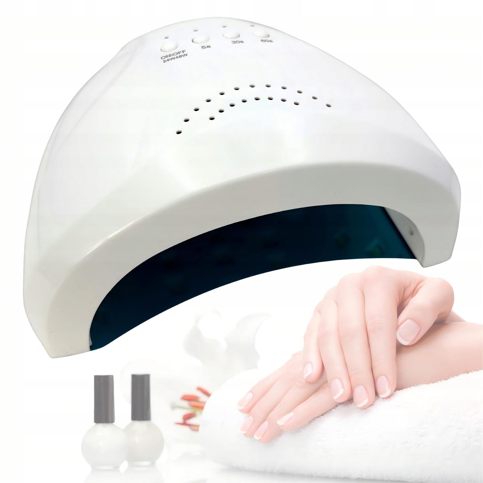 LED UV Nail Lamp 48W Hybrid Gel Manicure White Brand no brand