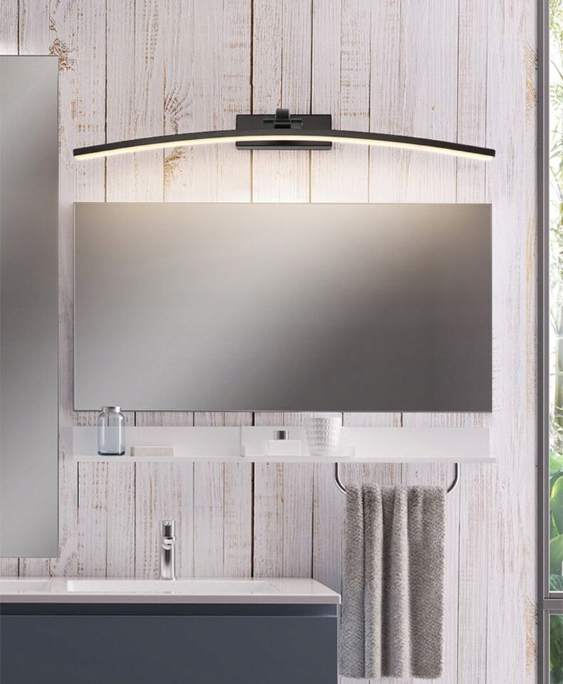 LED Wall Lamp 10W Wall Mounted Bathroom Over Mirror Bent Round Black Brand LEDTechnics