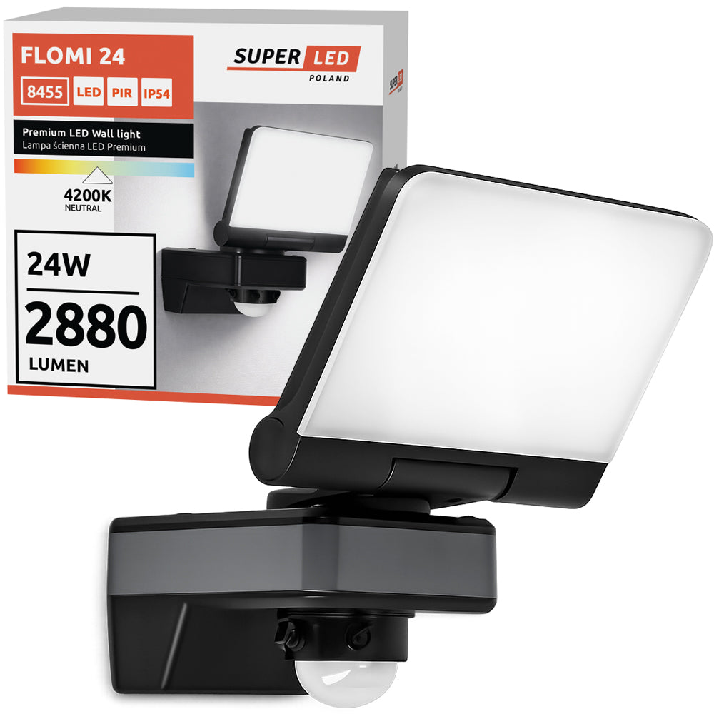 LED Wall Lamp 24W 2880 lm Halogen Floodlight PIR Motion Sensor