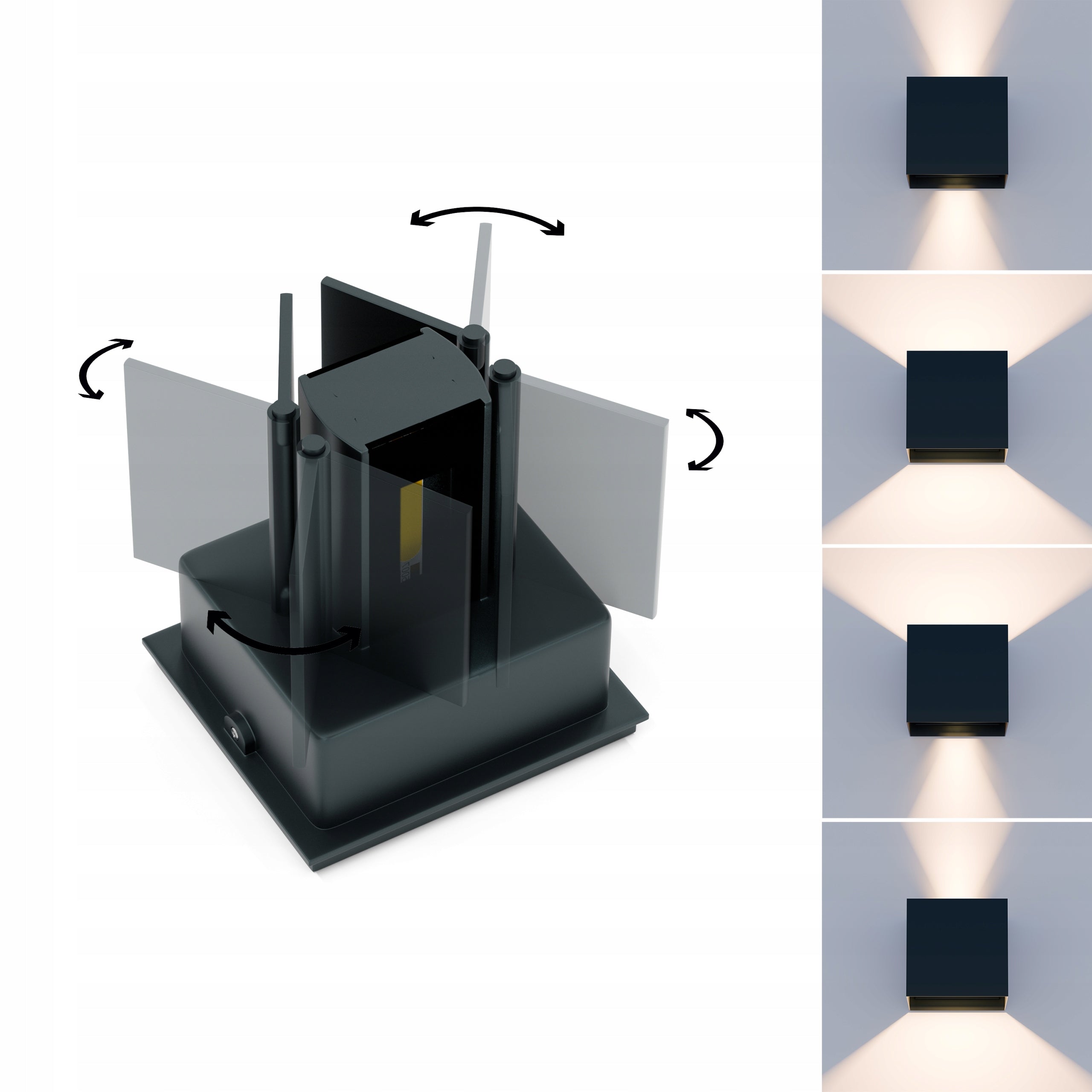 LED Wall Lamp Outdoor Garden Facade Lamp 12W IP65 Anthracite Manufacturer code Antracyt Zestaw Oświetlenie taras altanka dom