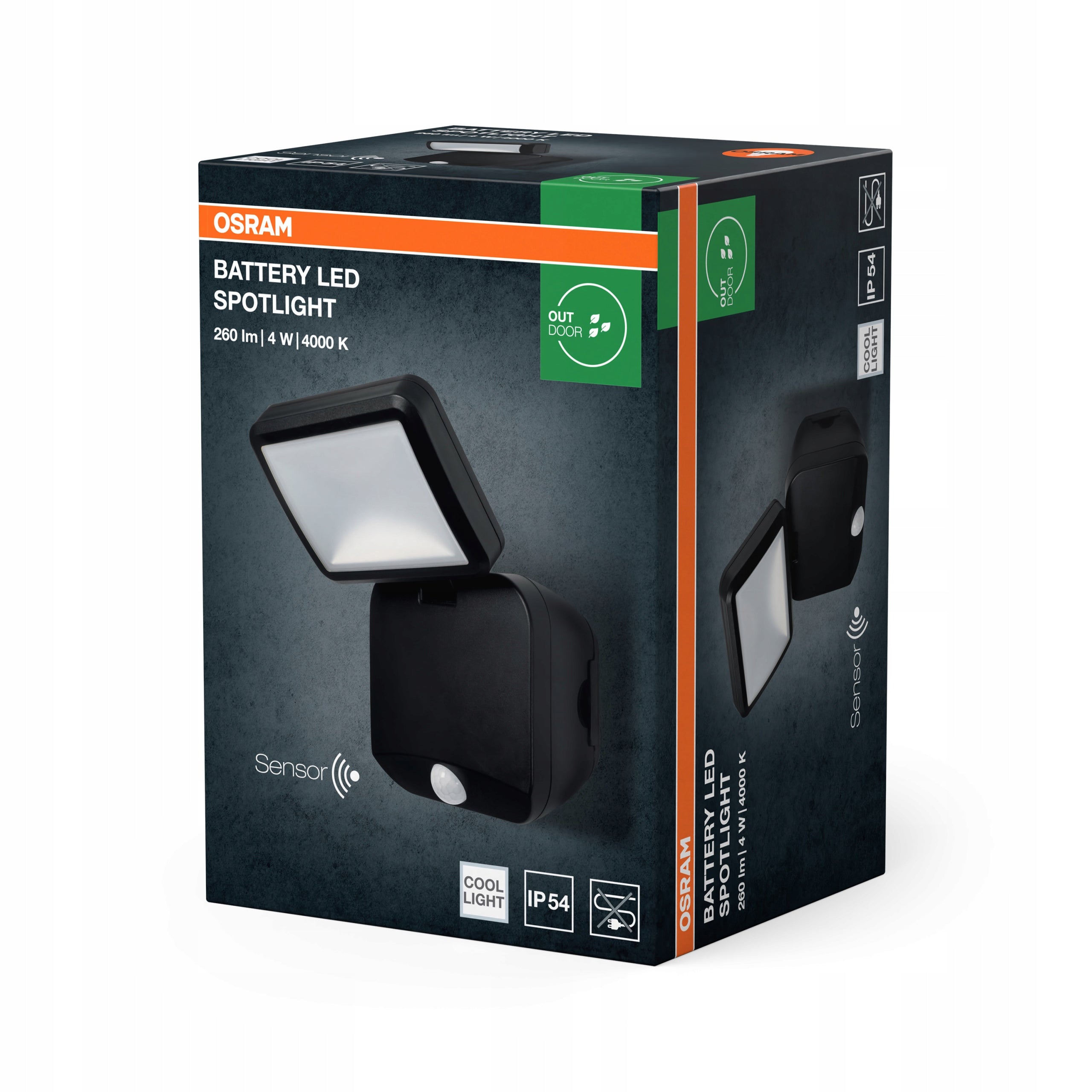 LED floodlight 4W black with motion sensor IP54 Osram Brand Ledvance