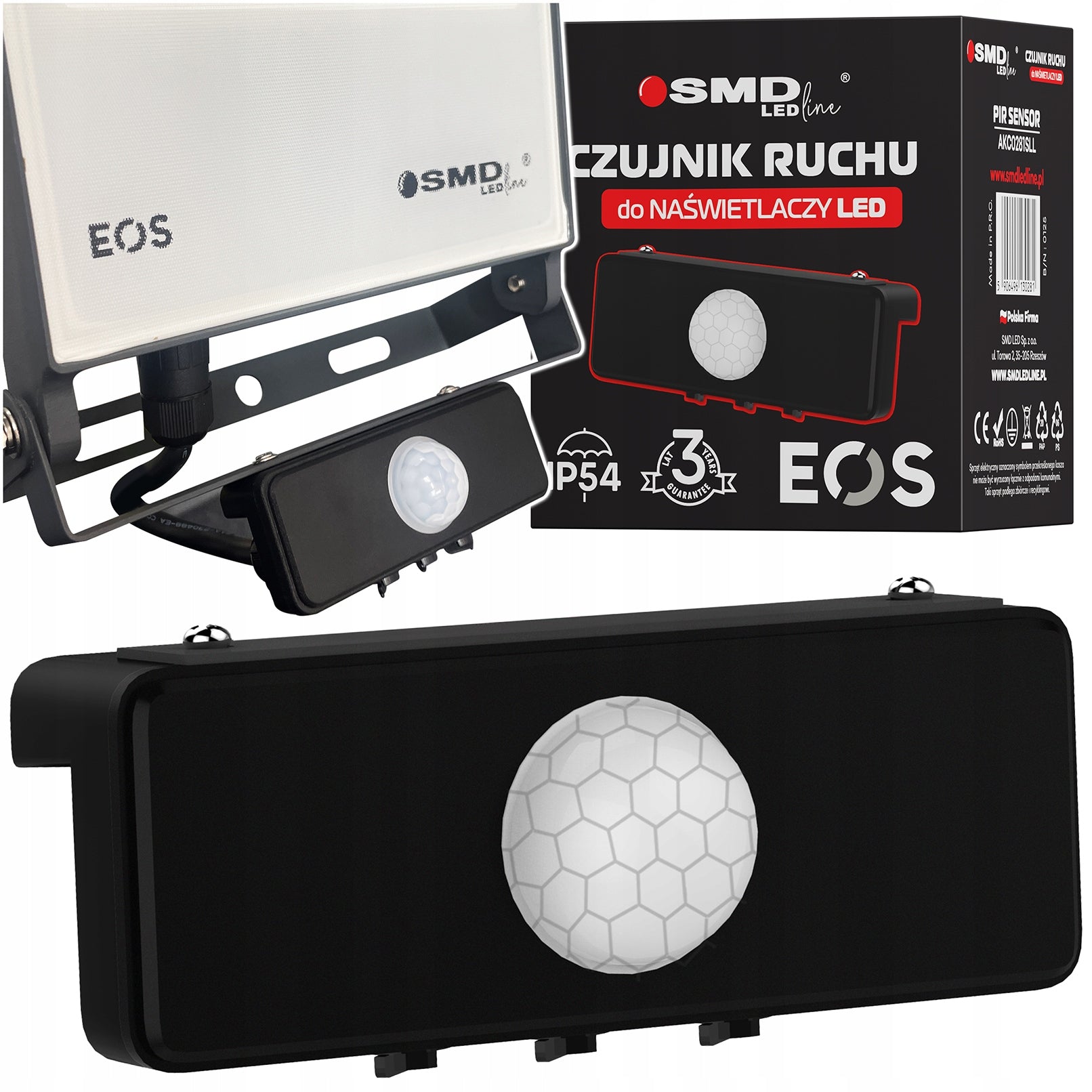 LED floodlight network halogen spotlight large bright powerful 100W + sensor Packaging status original