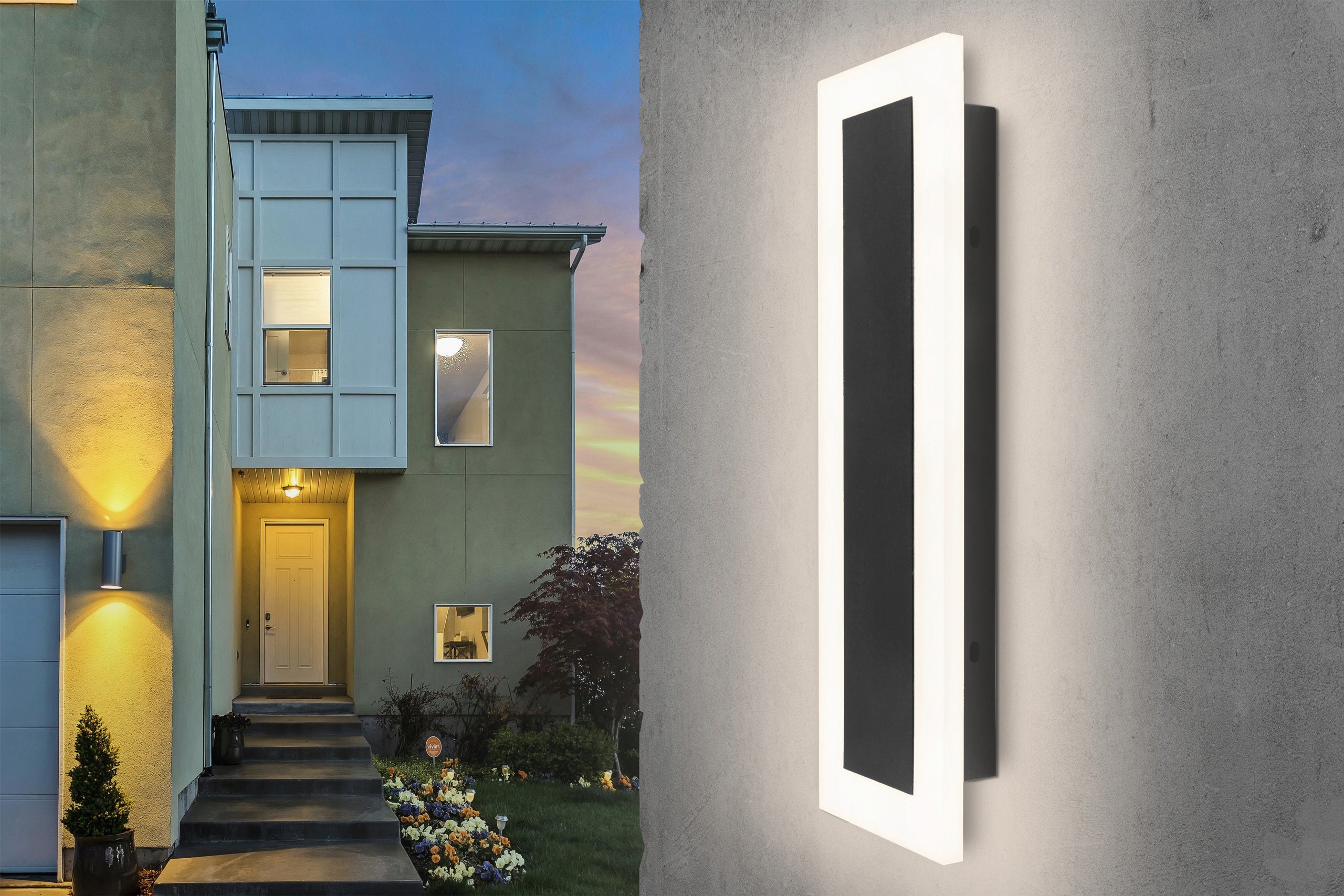LED lamp 100cm garden wall sconce facade exterior acrylic Light source power 22 W