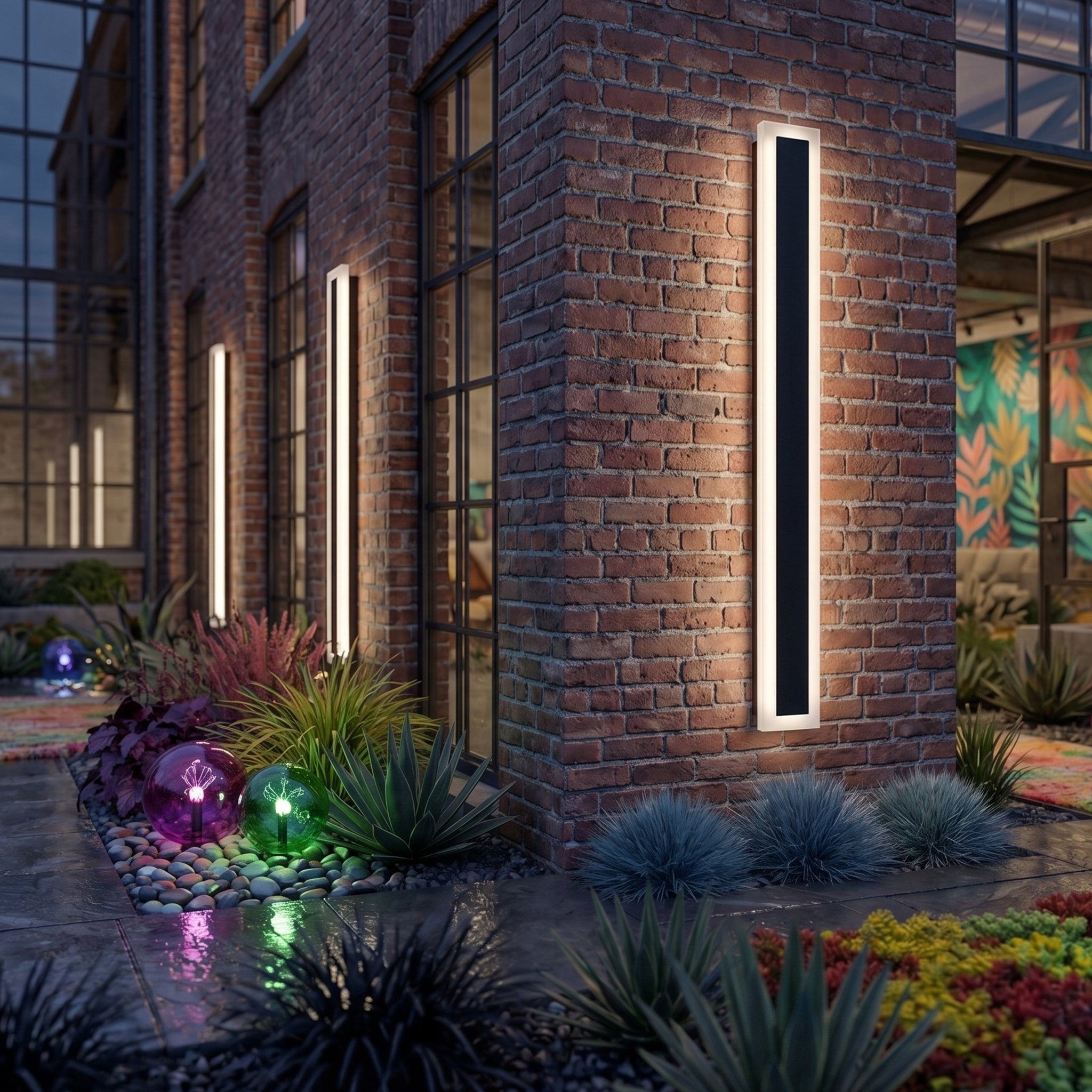 LED lamp 120cm garden wall sconce facade exterior acrylic Color black