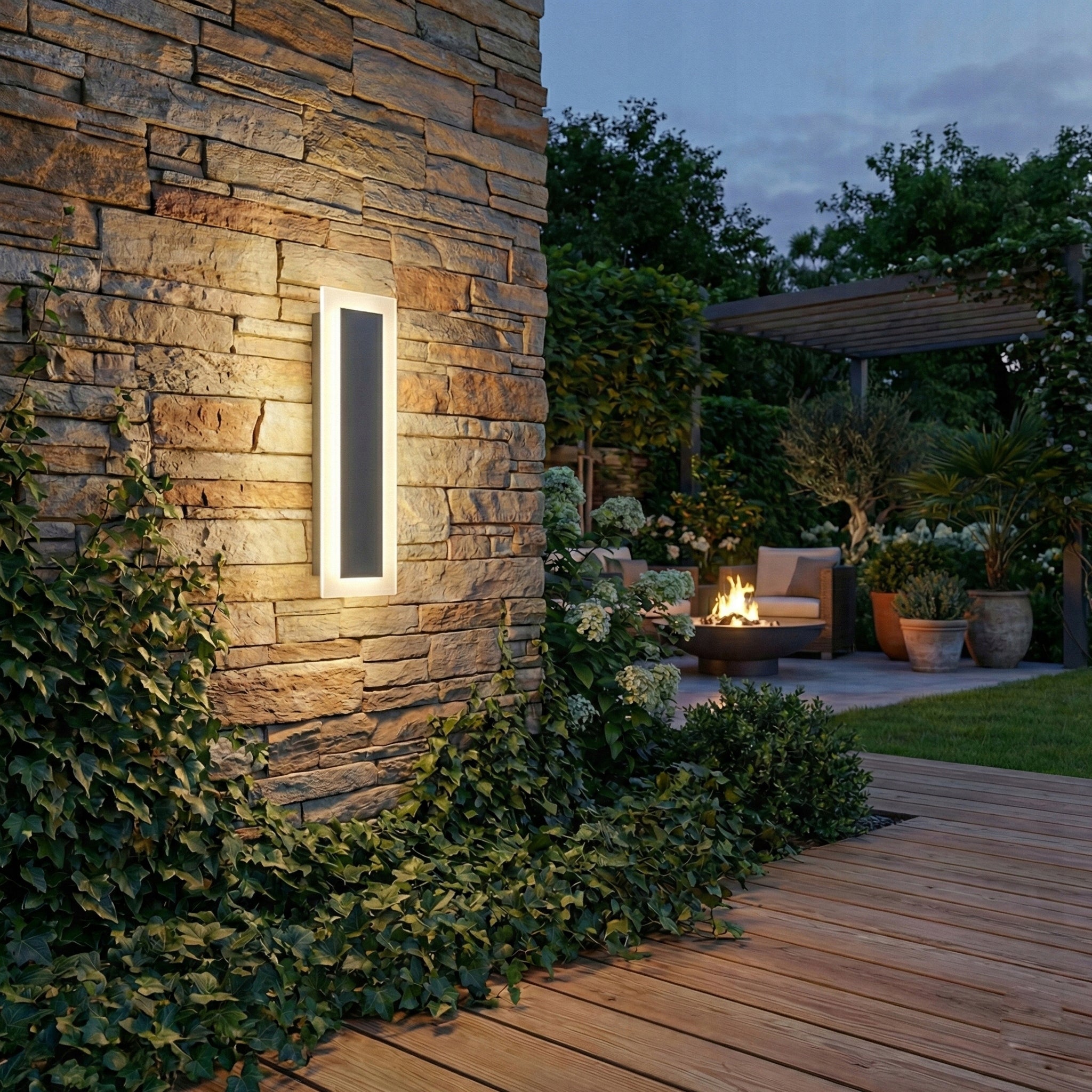 LED lamp 30cm garden wall sconce facade outdoor acrylic Brand Masterled