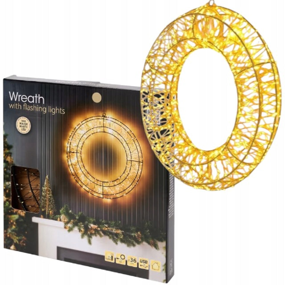 LED light decoration Ø 36 cm Wreath LED wreath wheel 360 usb LEDs