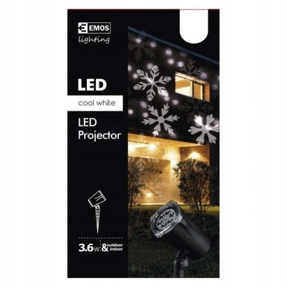 LED projector EMOS Lighting DCPC04 snowflakes cold white IP44 3,6 W 230 V Packaging status original