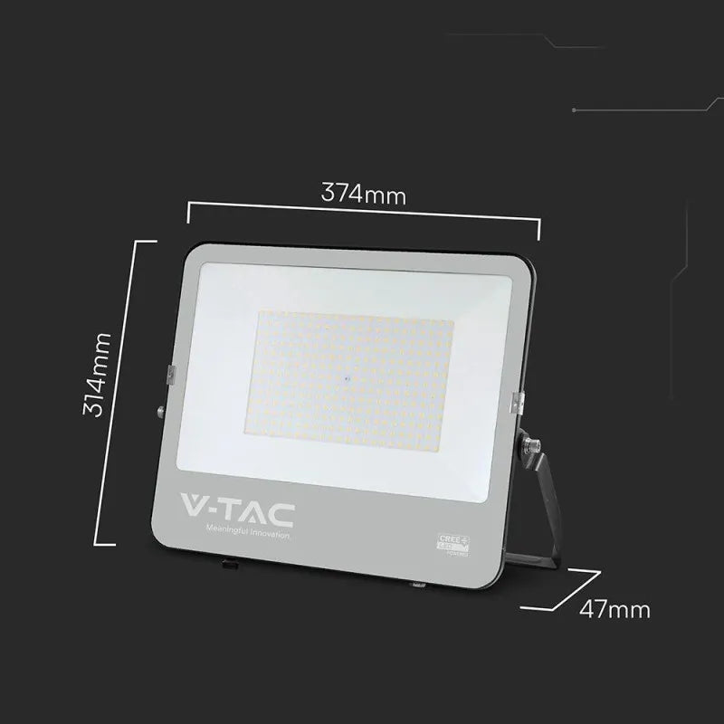 LED projector V-TAC CREE CHIP 200W 135lm/W black housing cable 1m IP65 V Brightness 27000 lm