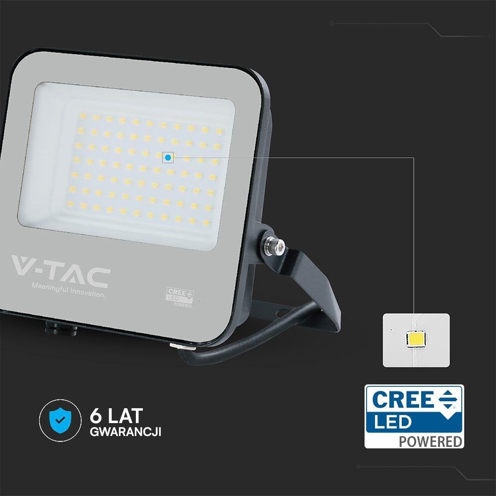 LED projector V-TAC CREE CHIP 50W 135lm/W black housing IP65 VT-4455 4000K Packaging status original