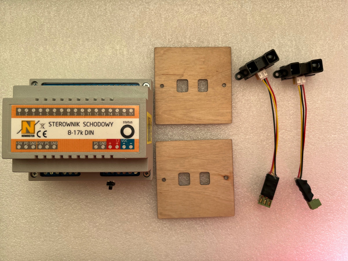 LED stair controller 8-17k DIN + Sharp optical detectors + drew grilles.