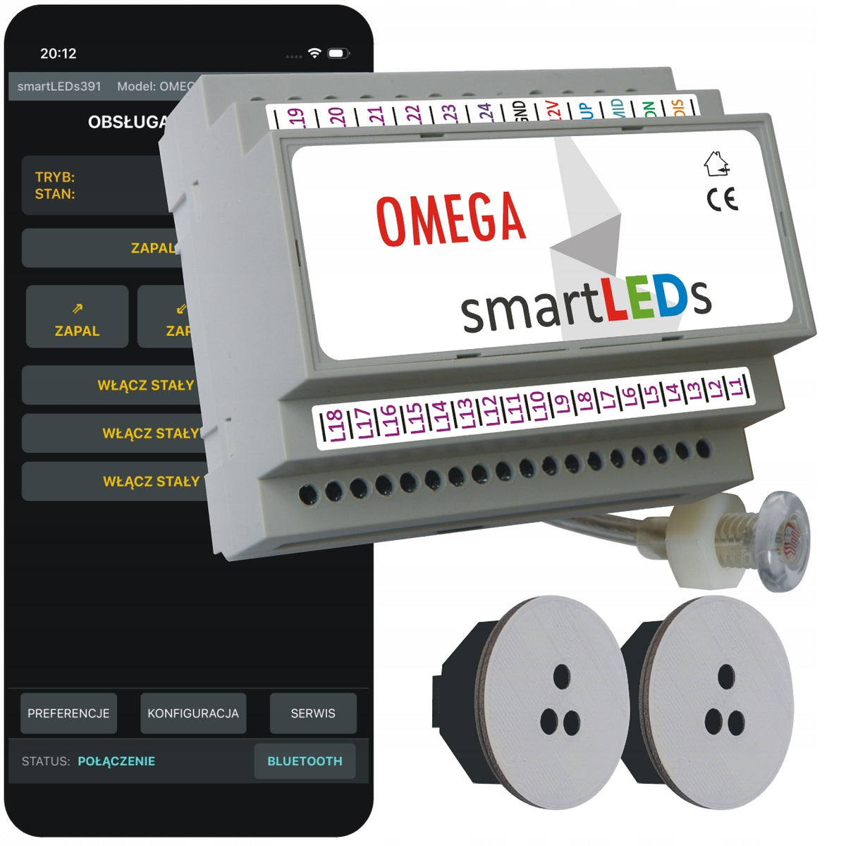 LED staircase controller cascade up to 24 degrees sensors Wave grey smartLEDs