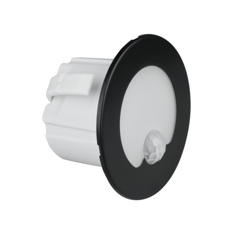 LED staircase with motion sensor, round, black matt