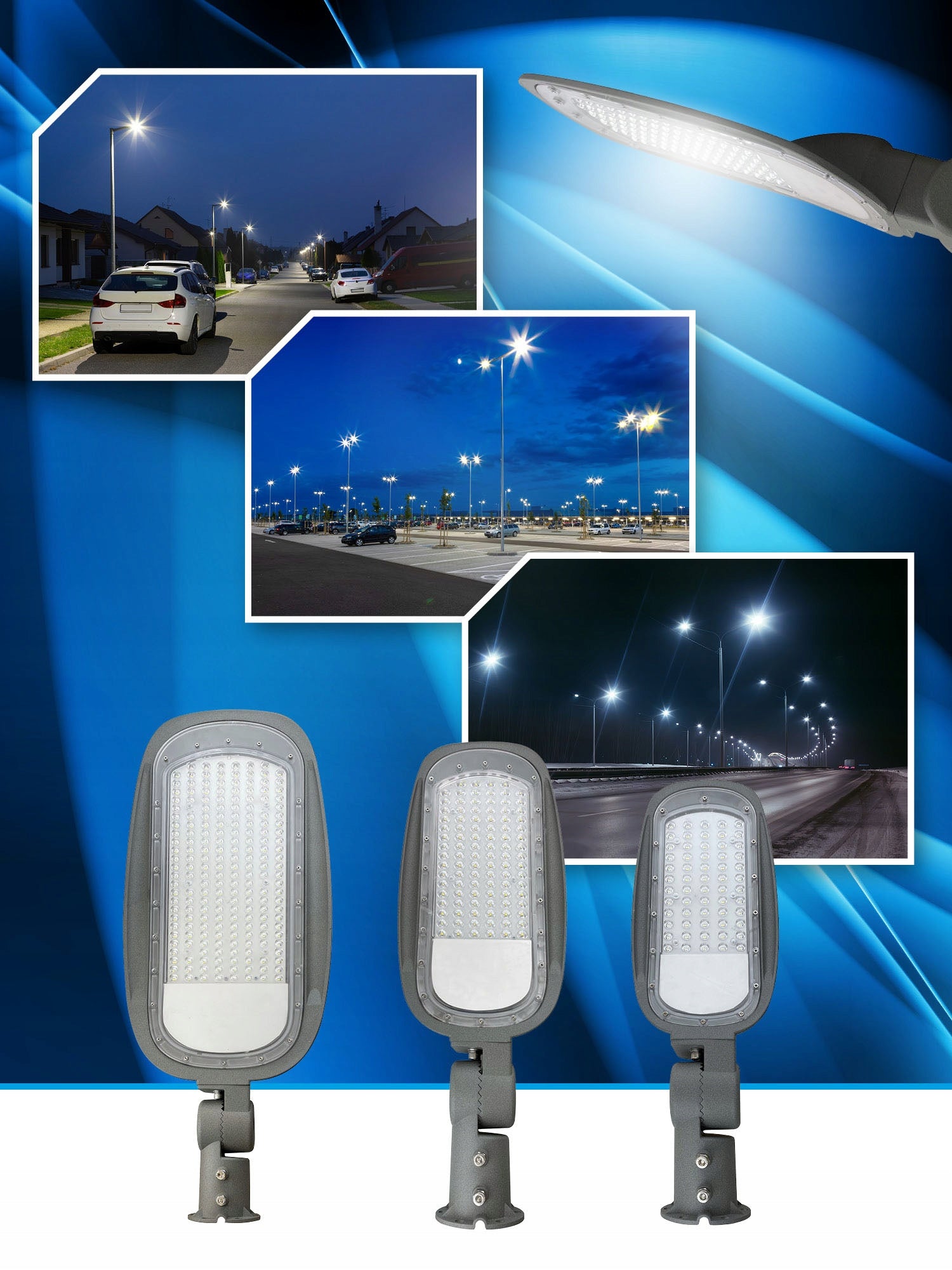 LED street light fixture 60W 4000K 8400lm VESPA PRO adjustable WATERPROOF Number of light points over 12