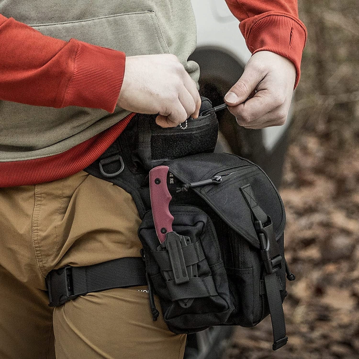 LEG SACHET BUM BAG TACTICAL MILITARY THIGH BAG FOR BELT SURVIVAL Manufacturer code SASZETKA NA NOGE