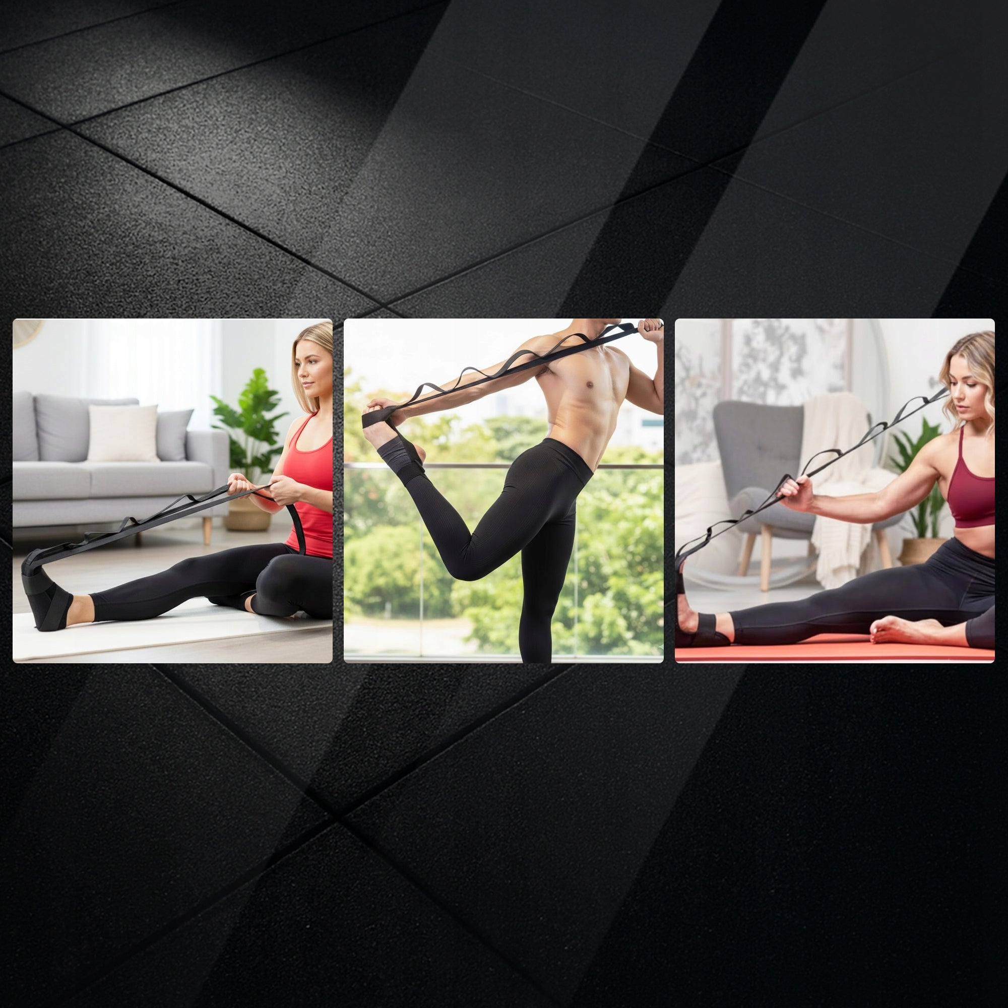 LEG STRETCHING TAPE WITH 10 LOOPS YOGA TWINE STRETCHING MuscleForge Brand MuscleForge
